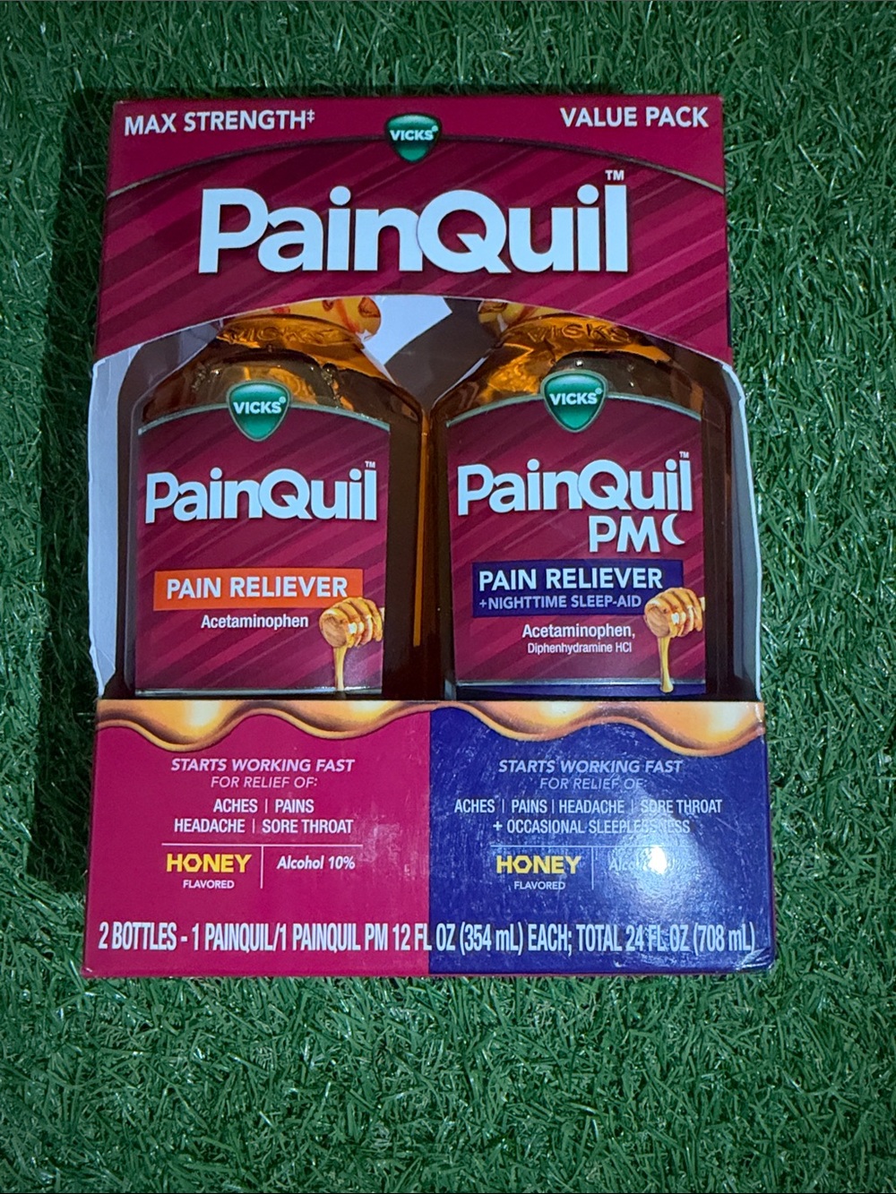 New PainQuil and PainQuil PM Honey Flavor Value Pack - Pain Reliever (2-Pack)